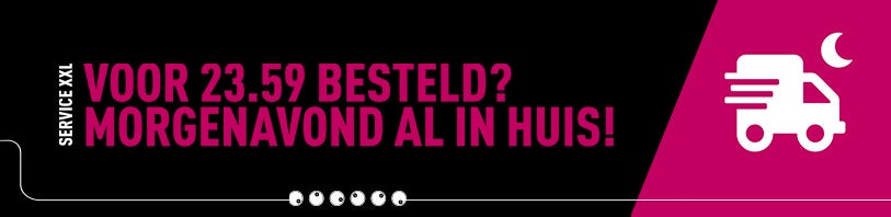 Voor 23:59 besteld, morgen in huis